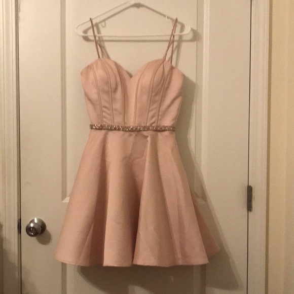 Pretty pink/ rose gold dress with beading details/ dry clean only - Picture 1 of 15